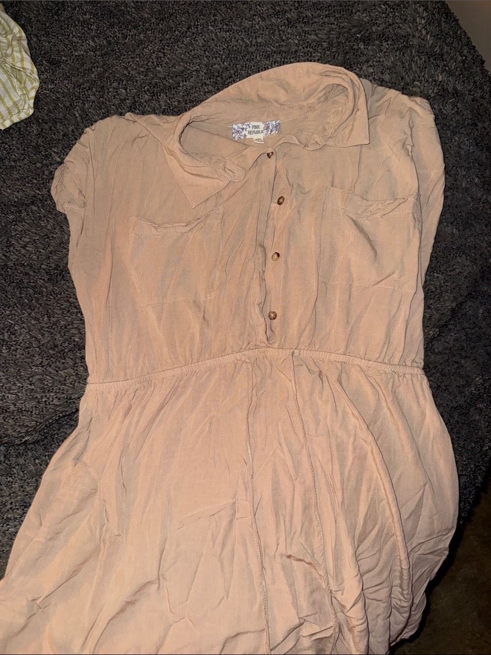 Pink Republic Blush-Peach Button-Up Top